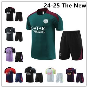 24 25 psgtuta da allenamento manica corta abbigliamento da calcio da uomo 23 24 PSGES tuta maglia kit Paris mbappe tute da calcio per uomo e bambino jogging survêtement chandal