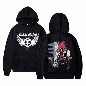 FI Rock Band Tokio Hotel tryckta hoodies män kvinna överdimensionerad hoodie hiphop tröjor harajuku tröjor unisex kläder h5fo#