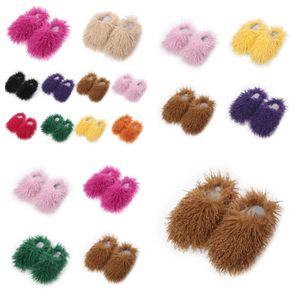 Mao mao Slippers External Wear GAI Flat Soft Bottom Home Women's Wholesale Flat Candy Color External Fur Women Slippers Fashion Autumn Faux Furry cute