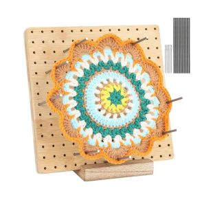 Crafts Blolocking Board per il bloccante all'uncinetto per tappetini per il gancio macellaio a maglia Scheda all'uncinetto di bambù quadrato per la creazione