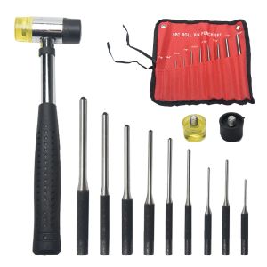 Beitel 9pcs Professional Carbon Steel With Storage Pouch Knurling Jewelry Roll Pin Punch Set DIY Chisel Removal Tool High Hardness