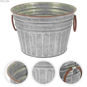 Plantadores potes velho ferro forjado vaso de flores jardim metal vaso recipiente preto vasos de flores ao ar livre plantador plantadores ao ar livre grande 240325