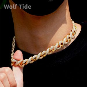 Geometric Zircon Hip Hop Infinity Cuban Link Chain Necklace For Men Iced Out Full Cubic Zirconia Ins Real Gold Electroplated Diamond Punk Rock Jewelry Accessories