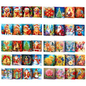 Stitch DIY Christmas Graying Card New Diamond Painting Christmas Series Diamond Mosaic Mosaic Handmade Handmoidered Flower Card Gift Christmas