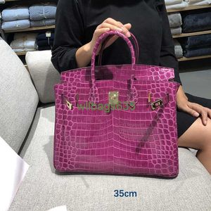 Bk Crocodile Bags Trusted Luxury Handbag French Highend Custom Celebrities Luxury Goods Crocodile Pattern Platinum Bag Leather Handbag Lar have logo HBCU