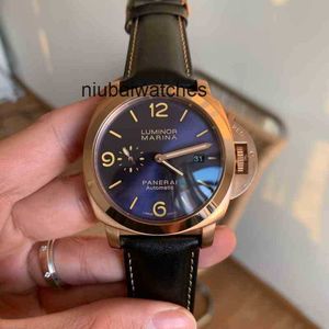 Designer Watches Pam Panera Men's Watch Rose Real Gold rostfritt stål fodral läderband helt automat vattentäta armbandsur automatiskt h