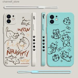 Casos de telefone celular dos desenhos animados animal gato tigre dinheiro telefone caso para samsung galaxy s23 s22 s21 s20 ultra plus fe s9 s10e nota 20 ultra 9 plus covery240325