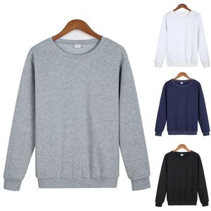 Mens Plain Blank T-Shirt Basic Tee White Black Grey Long Sleeve Bulk Fleece Bekväma andningsbara utomhushuvtröjor 240311