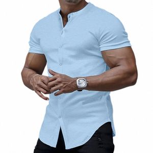 Kaliteli Diamd Erkekler Kısa Kollu Gömlek Butt Beyaz Resmi Katı Geziller Dr gömlekler Dönüşü Slim Fit Casual Camisa Maskulina 84bg#