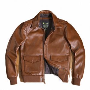 Blunt Razor Benefity Product! American Vintage Head Leather Leather Men's A2 Pilot Air Force Leather Jacket Plus Size Jacket X7E2#