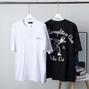 Mens Designer Band T Shirts Fashion Black White Short Sleeve Luxury Letter Mönster T-shirt USA Size S-XL Q2