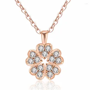 Pendants Top Quality Silver 925 Sterling Necklace For Women Jewelry Bright Zircon Flower Female Princess Choker Accessories Lady