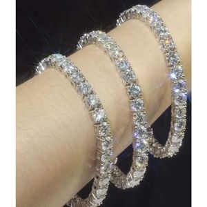 قلادة سوار Mossanite GSMB Rinntin 925 Sterlling Silver Moissanite Tennis Bracelet