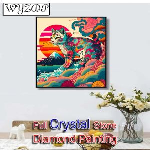 Stitch 5D DIY Full Square Crystal Diamond Painting Cat Mosaic Embroidery Cross Stitch Kit Home Docer Crystal Diamond Art Free Shipping