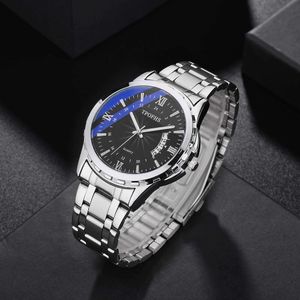 New Brand Waterproof Men's Calendar Watch with Blue Light Steel Band