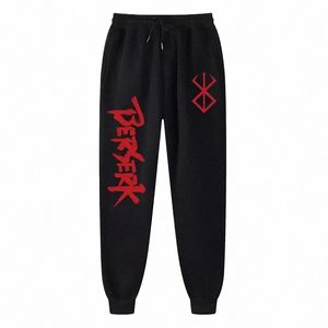 Anime Berserk tryck Sweatpants for Men Athletic Joggers byxor Spring Fall Casual Fleece Pants With Pockets Cosplay Costume V7HJ#