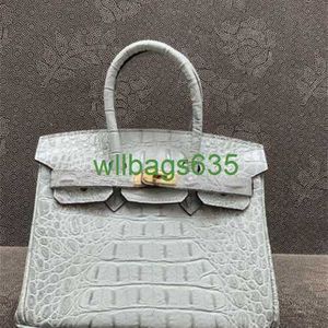 Bk Borse in coccodrillo Borsa di lusso affidabile Xixi Lishang Nuova borsa da donna in vera pelle Versione coreana Versatile moda modello coccodrillo La mucca ha il logo HB9S