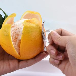 new 2024 Stainless Steel Orange Peeler Cutter Fruit Lemon Orange Opener Peeler Slicer Cutter Kitchen Tools 1pc Kitchen Accessories Stainless