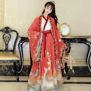 Hanfu kadınlar Çin geleneksel sahne dansı kadın peri cosplay kostümü hanfu mavi kırmızı kadınlar için