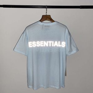 High street mode märke dimma ess dubbel linje reflekterande klassisk blå casual lös kortärmad t -shirt