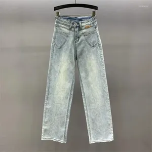 Frauen Jeans Frau Elegante Hohe Taille Vintage Denim Hosen Frühling Casual Straße Lose Hosen Frauen Breites Bein Lange Hose pantalones