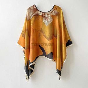 Sarongs 2024 Shawls Summer Beach Sexy Womens Fashion Print Chiffon Smoke Bikini Cover Loose Shirt Sunshine Comfortable Raincoat Hot 240325