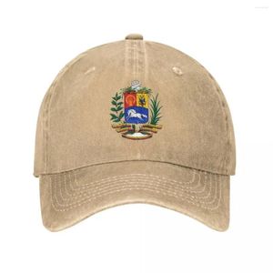 Ball Caps Coat Of Arms Venezuela Baseball Cap Casual Distressed Denim Venezuelan Sun Unisex Style Outdoor Activities Hats