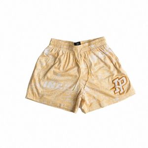 amerykański styl fi men odzieży gym sport Fitn Men's Shorts Szybkie suszenie oddychające haftowane szorty na plażę spodni l6vd#