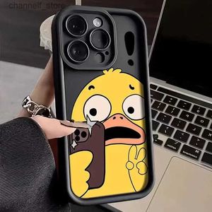 Custodie per cellulari Cute Cartoon Anatra Custodia in silicone per IPhone 15 Pro Max Custodia IPhone 13 11 12 14 Pro Max XR XS X 7 8 Plus SE2 Cover antiurtoY240325