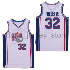 Shanghai Sharks Mens 32 Jimmer Fredette Camisas de basquete costuradas brancas masculinas tamanho S-XXL