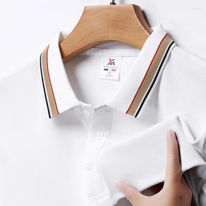 Camisetas masculinas verão negócios lazer moda polo com gola manga curta top
