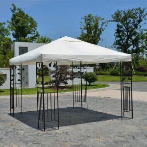 Gazebos 3x3M Canvas Camping Hiking Sun Shelter Outdoor Tent Canopy Top Roof Cover Patio Sun Shade Cloth Shade Shelter Replace Part