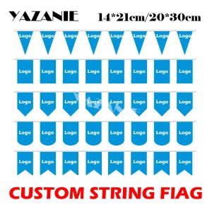 Acessórios yazanie 14*21cm/20*30cm/30*40cm logotipo personalizado bandeira de corda bandeira de caça personalizada para festa evento publicidade decoração promoção