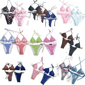 Womens Bikini luxury bikini Swimwear designer swimsuit bathing suit swim suits Polyester Letter Mid Waist Vacation Party Beach scrunch sexy bikinis swimsuits