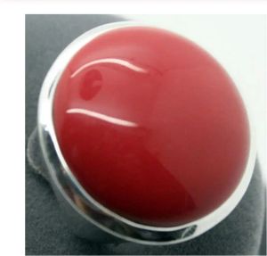 Yüzükler Ücretsiz Nakliye Toptan İyi Nadir Kırmızı Mercan 24mm 925 Gümüş Takı Yüzük Boyutu 7/8/9/10 Silverjewelry