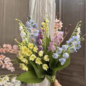 Decorative Flowers Big Lily Of The Valley Artificial Simulation Plants Luxury Long Branch Fake Wedding Decor