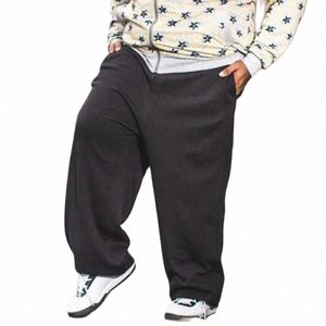 Anpoetchy marka Hip Hop Joggers Mężczyźni spodnie dresowe ciepłe polarowe luźne workowate spodnie haremowe spodnie spusty plus rozmiar l-4xl za wagę 60-150 kg c2Ud#