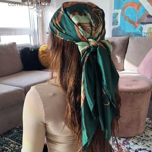 Bandanas Durag Bandanas Durag Middle East länder Spring Hot Sale 90*90cm Vintage Cashew Nuttrar Stora fyrkantiga halsduk Womens Accessories Head Scarf Shawl Scarf Y240325