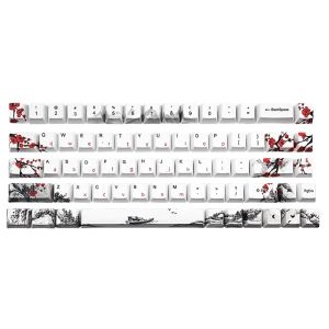 Tangentbordsmuskombinationer Tillbehör LX9B 68 Keys KeyCap Wangjiang Plum Blossom Dye Sublimation OEM Profile Mekanisk för K6 IFG68 DROP OT7SZ