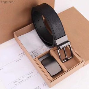 Famous brand New pin buckle mens home C cow leather belt business double buckle gift set Korean fashion men Designer Classic luxury TopSelling