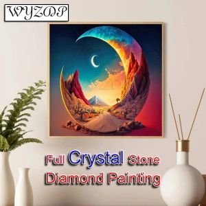 Stitch 5D DIY Crystal Diamond Målning Landskap Full Square Mosaic Embroidery Cross Stitch Kit Home Docer Crystal Diamond Art 230826