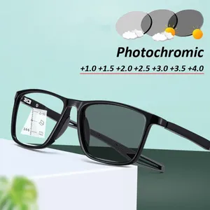 Солнцезащитные очки Винтаж TR90 Pochromic очки для чтения анти-синий свет мультифокальные очки для пресбиопии, меняющие цвет очки для дальнего близи