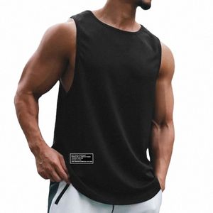 summer Mesh Running Vest Quick Dry Gym Clothing Gym Tank Top Mens Fitn Sleevel T Shirt Bodybuilding Stringer Tanktop 290G#