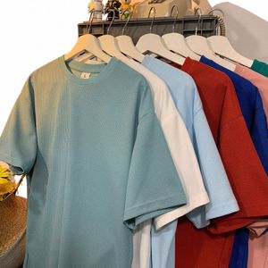 neploha Waffle T-shirts For Men Basic Tee Casual T shirt Oversized Tops 2023 Quality Unisex Short Tshirts Tees Men Clothing g4nZ#