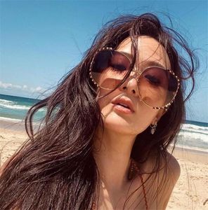 Sunglasses Fashion Brand Desinger Paint Metal Frame Oversized Round UV Protection Gradient Shades Women Stylish Funky Eyewear Eyeg2283934