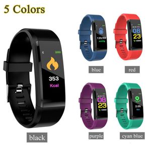 ID115 Plus Smart Armband Fitness Tracker Smart Watch Heart Rise Watchband Smart Wristband för Android -mobiltelefoner med Box DHL2613535