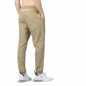 Luln Mens Quick Dry vandringsbyxor Multi-Zipper Tickets Jogger Sweatpants Män Fiske Running Work Out Gym Sport Trousers For Male P805#