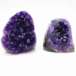 Dekorativa figurer Vackra 1 st naturlig toppkvalitet Uruguary Dark Purple Amethyst Cluster Geode Chakra Home Decoration Quartz Crystals