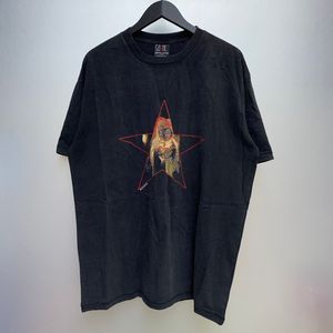 ヴィンテージウォッシュブラックTシャツハイストリートプリント2024SS Tシャツメンズアンドウィメンズファッション半袖ティー