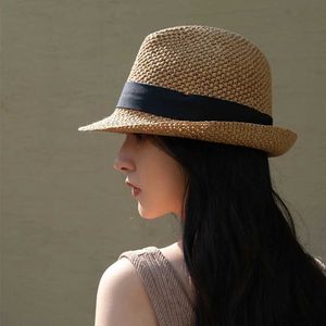 Breda brimhattar hink hattar 2022 Small Brick Fedoras Bucket Hat Womens Straight Hat Beach Hat Sun Hat Mens Luxury Designer Brand Golf Hat J240325